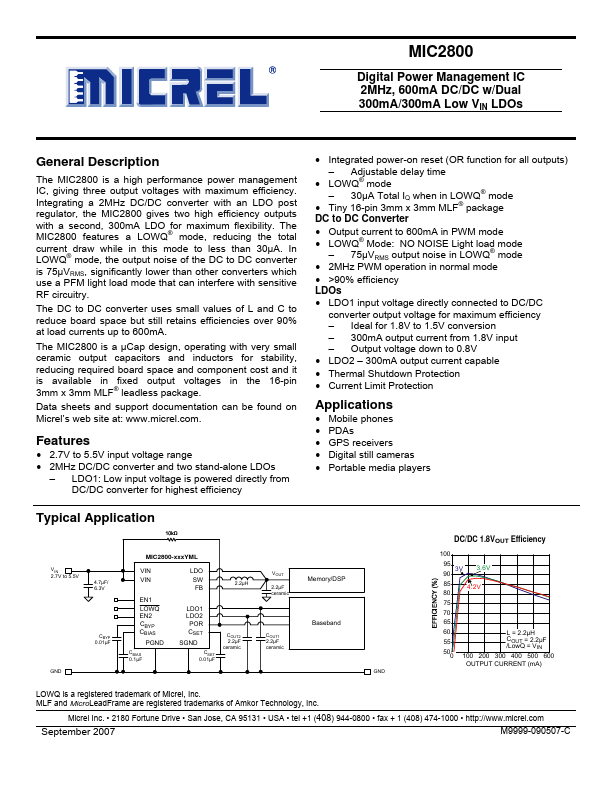 MIC2800 Micrel Semiconductor