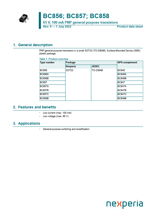 BC857 nexperia