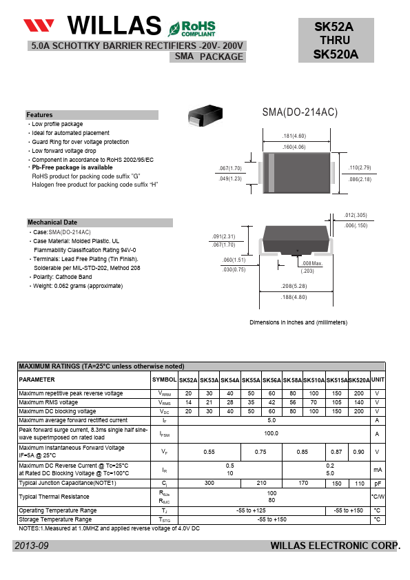 SK515A WILLAS ELECTRONIC