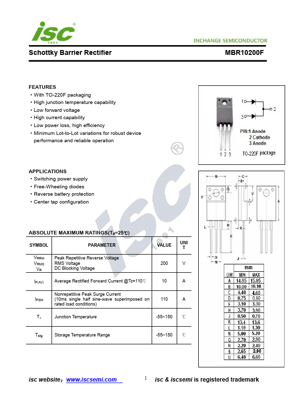 <?=MBR10200F?> डेटा पत्रक पीडीएफ