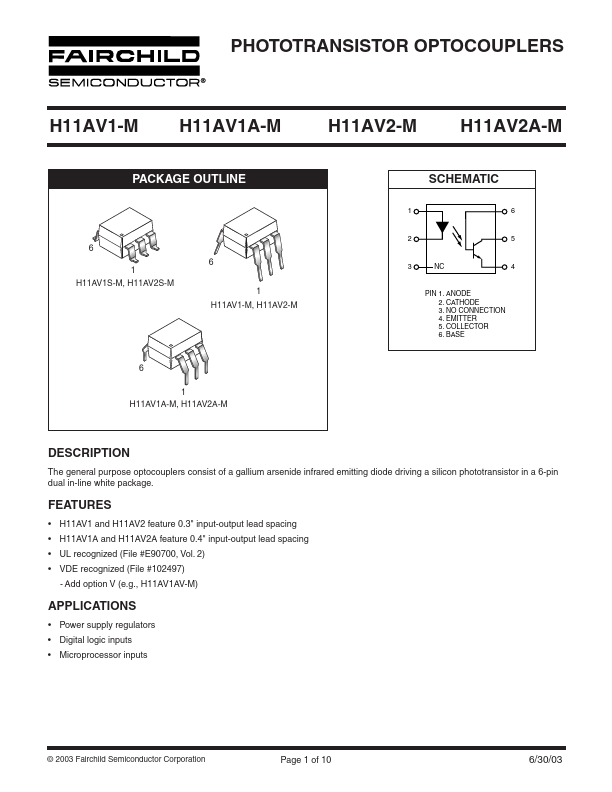 H11AV1-M Fairchild Semiconductor