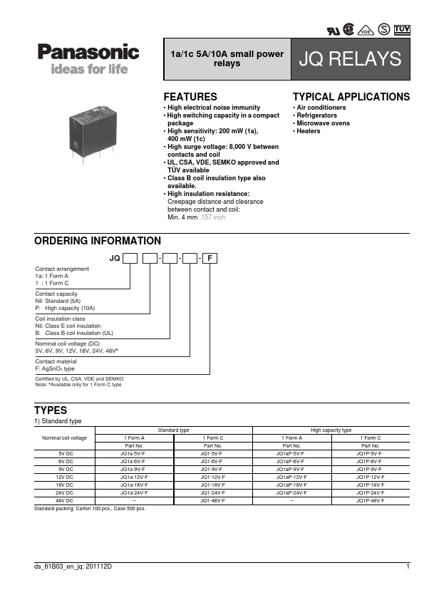 JQ1a-9V-F Panasonic