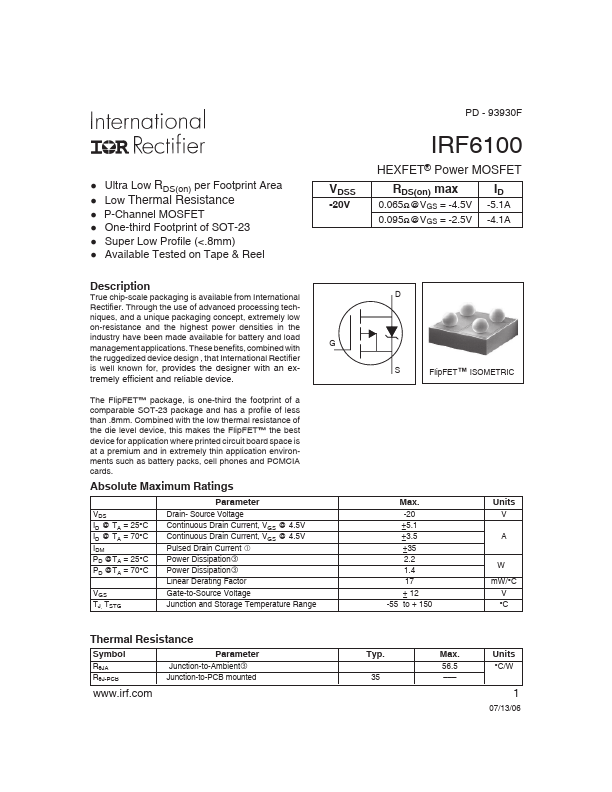IRF6100 International Rectifier