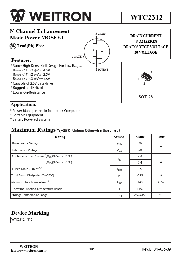 WTC2312 Weitron Technology