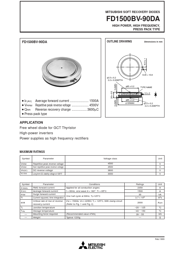 <?=FD1500BV-90DA?> डेटा पत्रक पीडीएफ