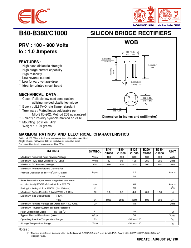 B250-C1000 EIC discrete Semiconductors