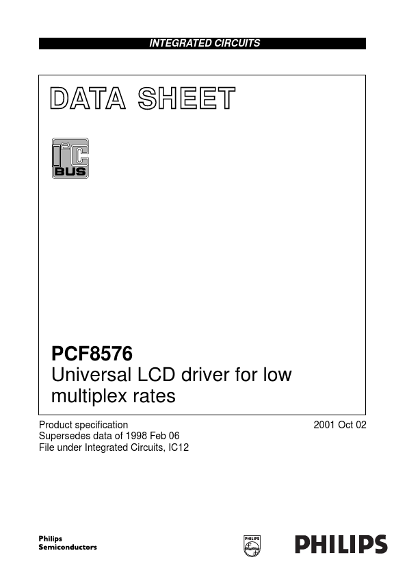 <?=PCF8576?> डेटा पत्रक पीडीएफ