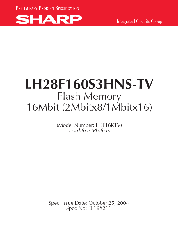 LH28F160S3HNS-TV Sharp Microelectronics
