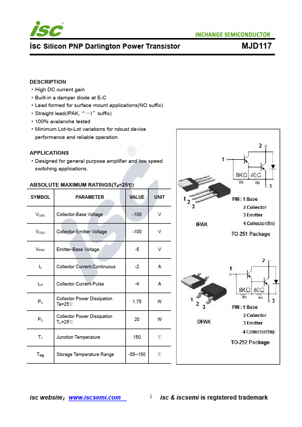 MJD117 Inchange Semiconductor