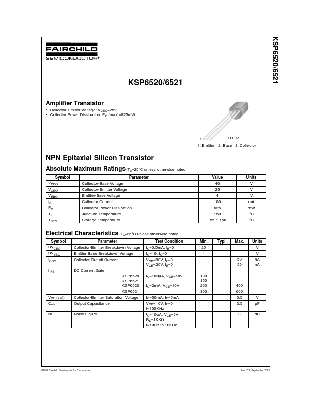 KSP6520 Fairchild Semiconductor