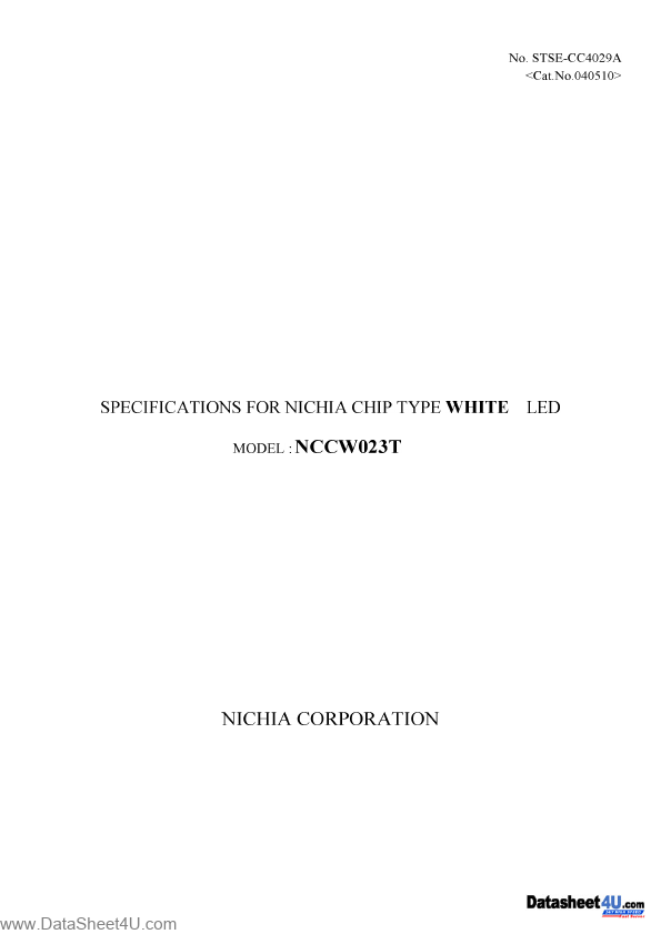 NCCW023T Nichia Chemical Industries