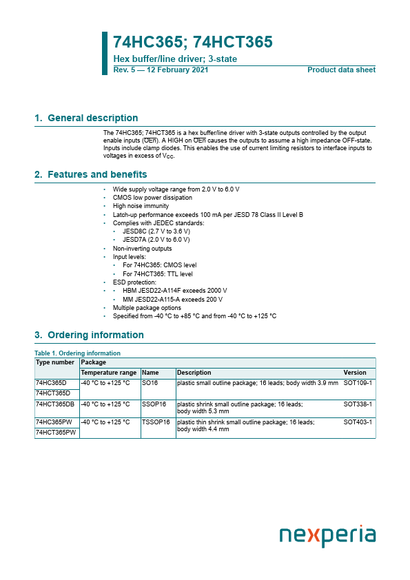 74HCT365 nexperia
