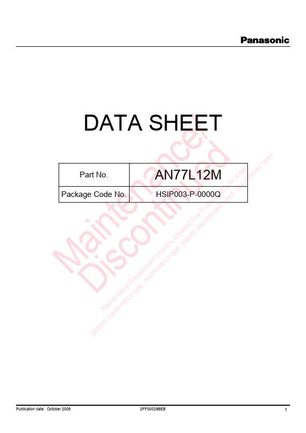 AN77L12M Panasonic Semiconductor
