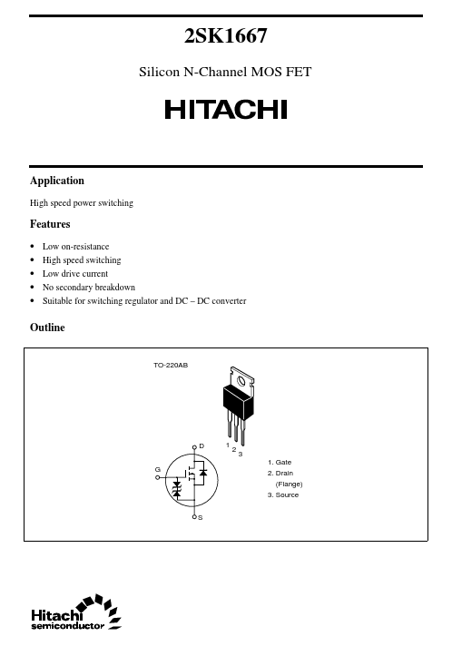 2SK1667 Hitachi Semiconductor