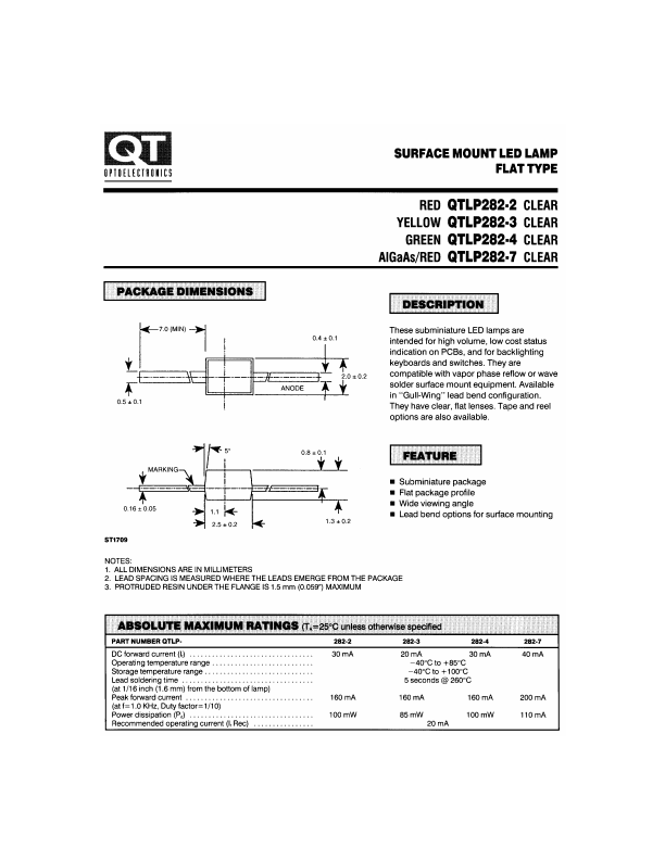 QTLP282-3 QT Optoelectronics