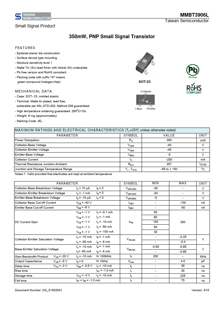 MMBT3906L Taiwan Semiconductor