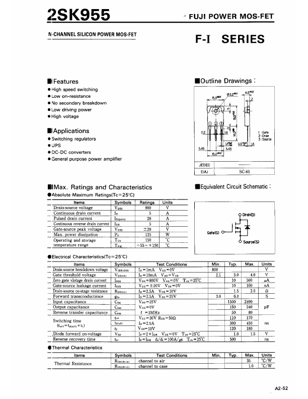 2SK955 Fuji Semiconductors