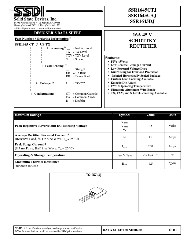 SSR1645CTJ