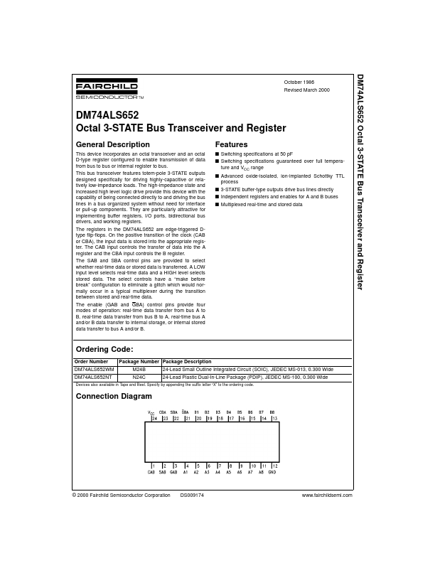 <?=DM74ALS652?> डेटा पत्रक पीडीएफ