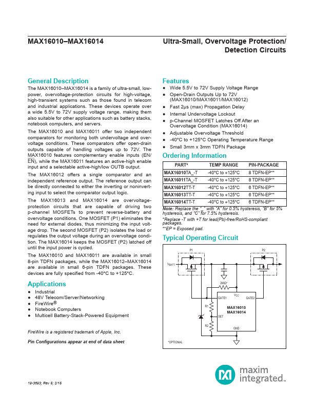 MAX16011 Maxim Integrated Products