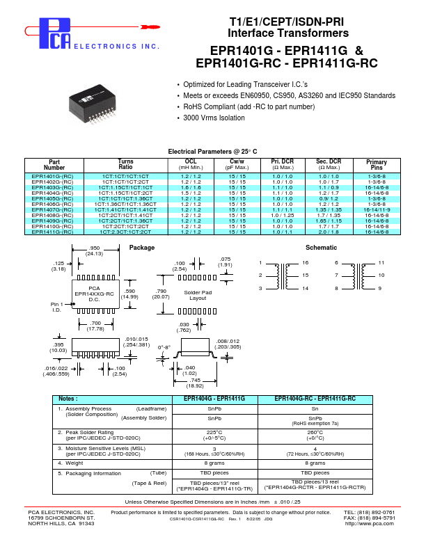 EPR1404G-RC PCA Electronics