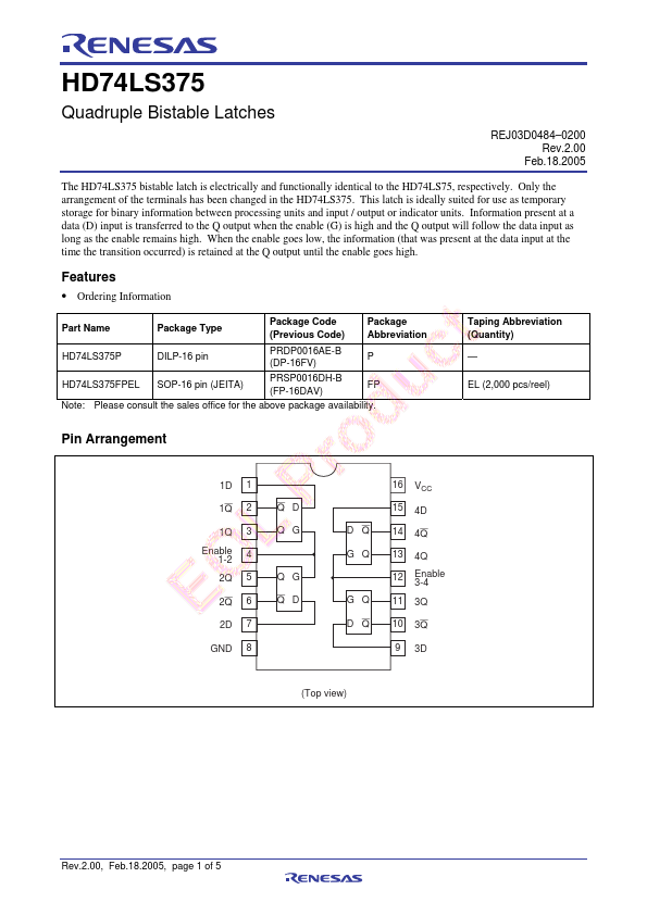 HD74LS375