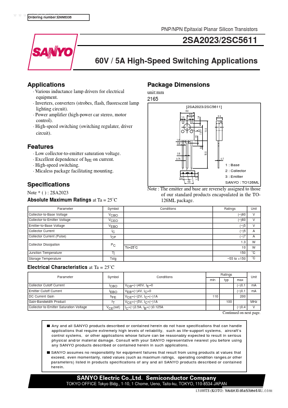 C5611 Sanyo Semicon Device