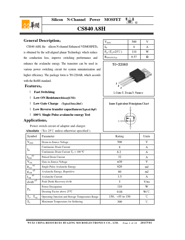 CS840A8H Huajing Microelectronics