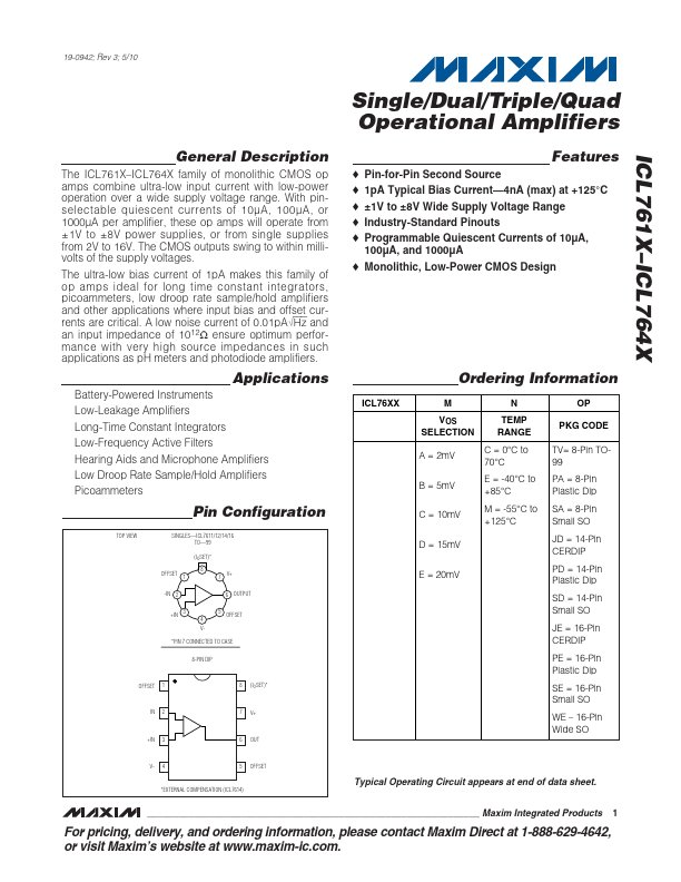 ICL7622 Maxim Integrated Products