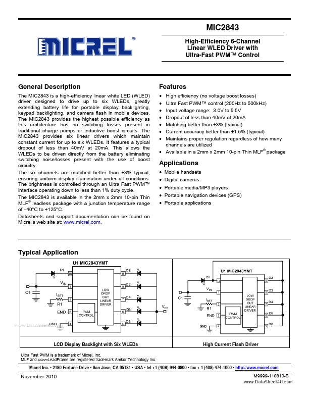 MIC2843 Micrel Semiconductor