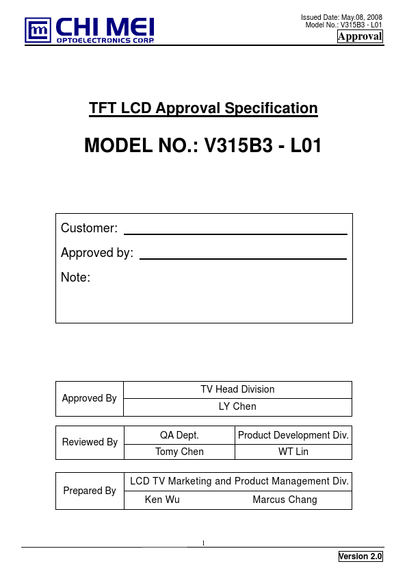 V315B3-L01 CMI MEI