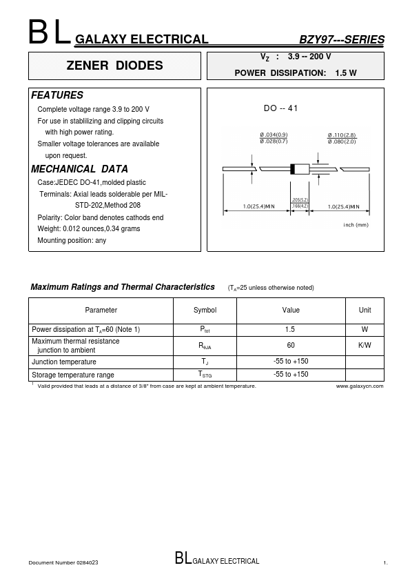 BZY97C30 Galaxy Semi-Conductor