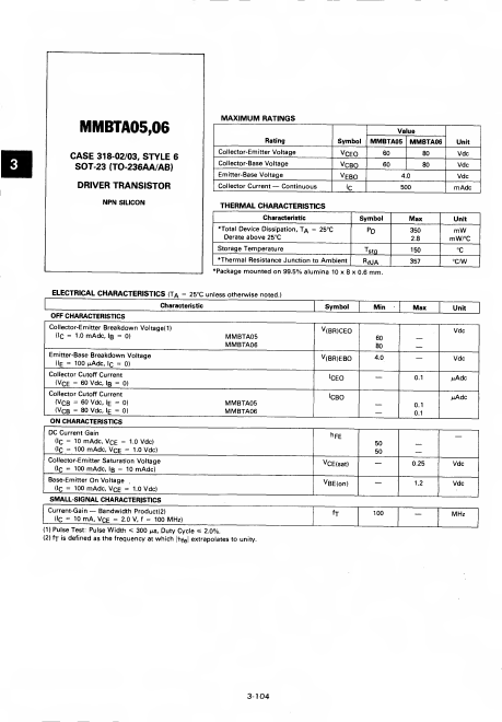 MMBTA05 Motorola