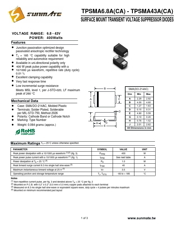 TPSMA39A SunMate