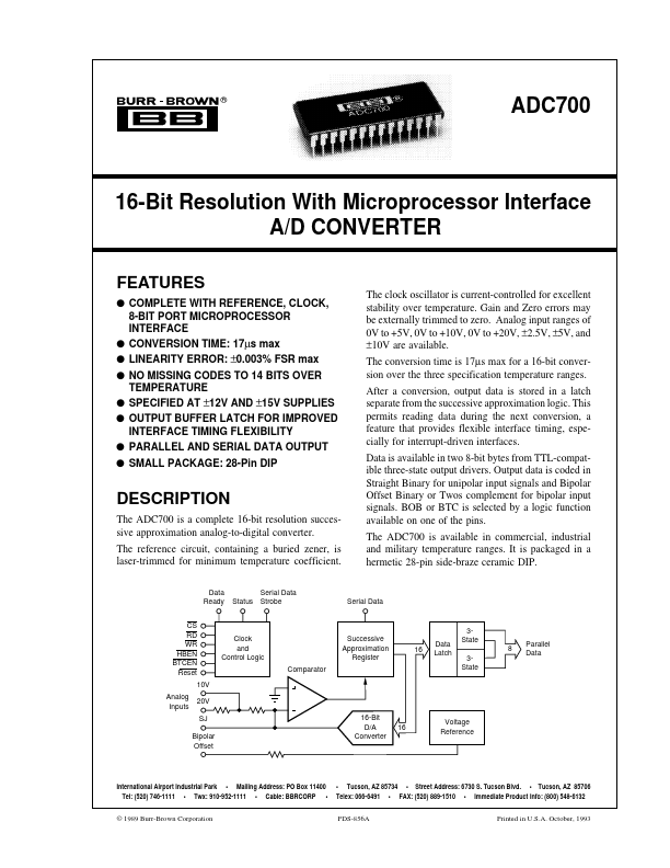 <?=ADC700?> डेटा पत्रक पीडीएफ