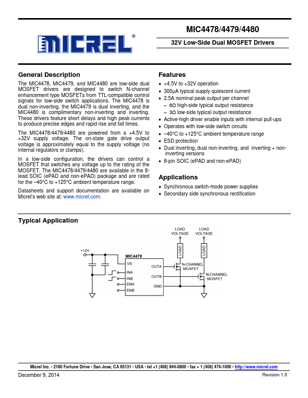 MIC4478 Micrel