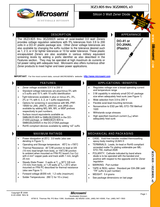 3EZ5.1D5 Microsemi