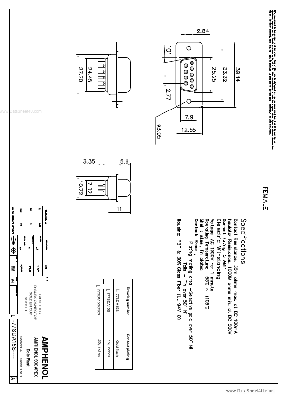 177SDA15S Amphenol