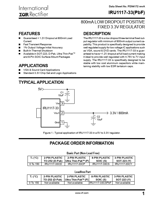 IRU1117-33PBF International Rectifier