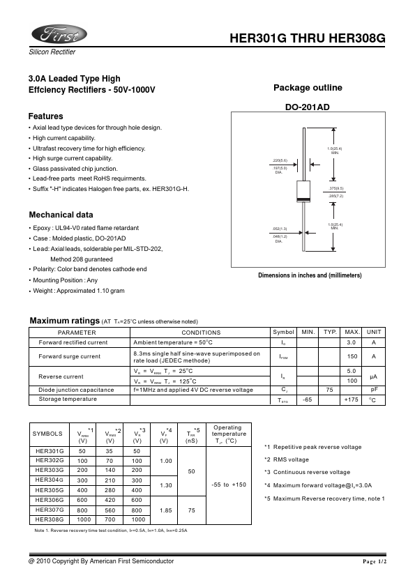 HER303G American First Semiconductor