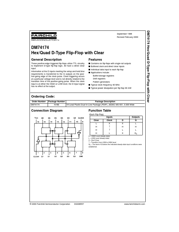 DM74174 Fairchild Semiconductor