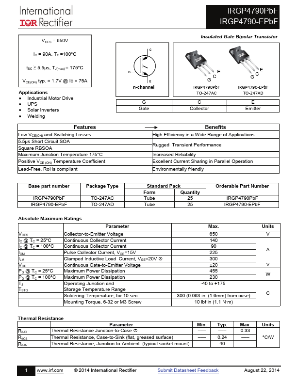 IRGP4790-EPbF