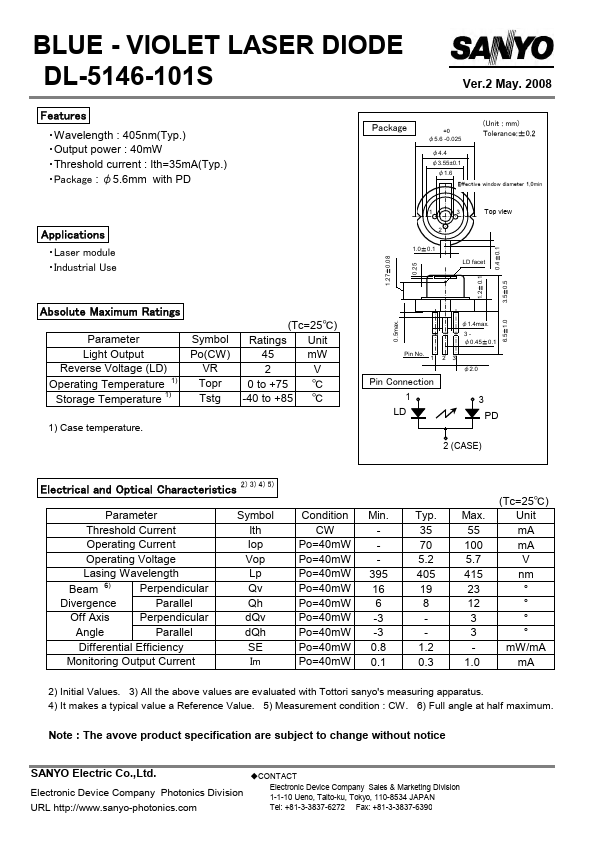 DL-5146-101S Sanyo Semicon Device