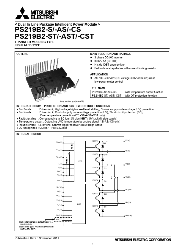 PS219B2-AST Mitsubishi Electric Semiconductor