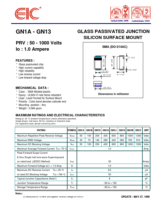 GN1A EIC discrete Semiconductors