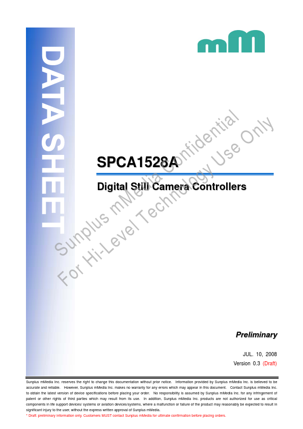 <?=SPCA1528A?> डेटा पत्रक पीडीएफ