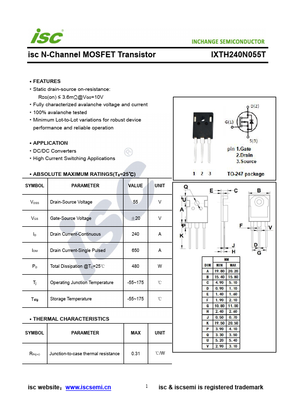 IXTH240N055T