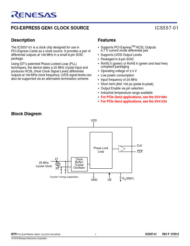 ICS557-01 Renesas