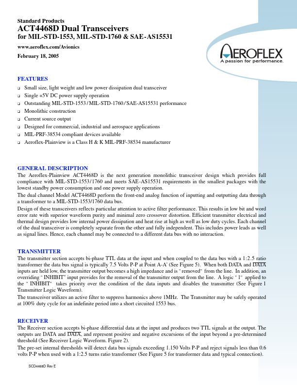 ACT4468D Aeroflex Circuit Technology