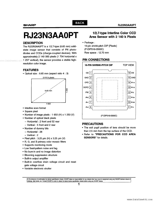 RJ23N3AA0PT Sharp Electrionic Components
